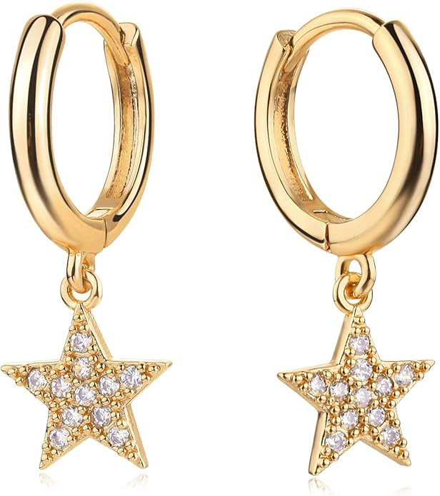 MYEARS Women Gold Huggie Hoop Earrings Dangle Drop 14K Gold Filled Small Boho Beach Simple Delica... | Amazon (US)