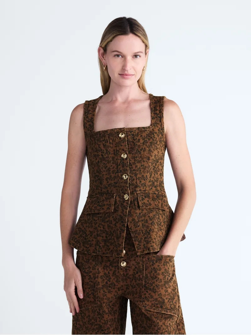 Scoop Women's and Women's Plus Denim Corset Top, Sizes XS-4X | Walmart (US)