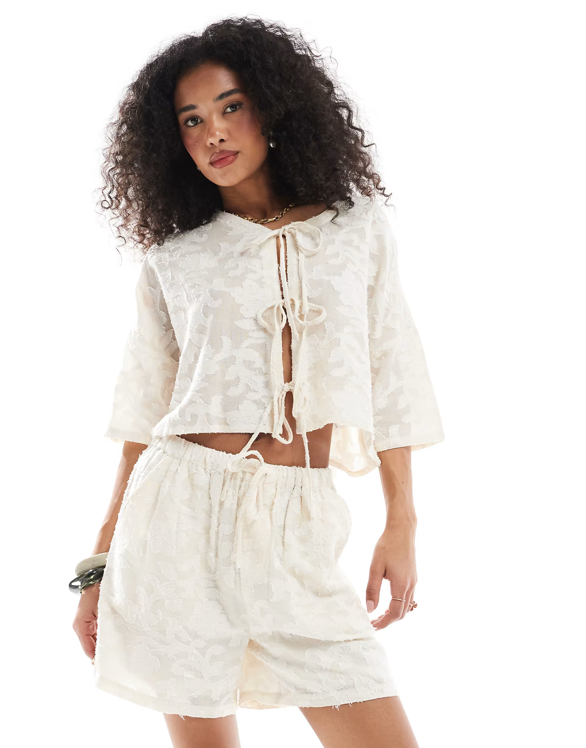 Native Youth embroidered shorts in ivory | ASOS | ASOS (Global)