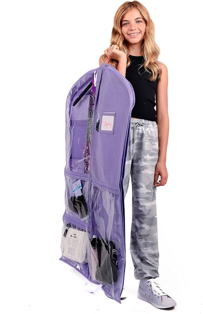Waterproof Hanging Garment Bag 40 inch Clothes Bag with Gusset, 5 Pockets & Side Zip for Dance Co... | Amazon (US)