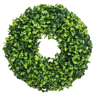 Vickerman 10" Artificial  Green Mini Button Leaf Wreath. | Target