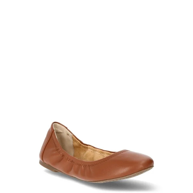 Time and Tru Women's Scrunch Ballet Flats, Wide Width Available | Walmart (US)