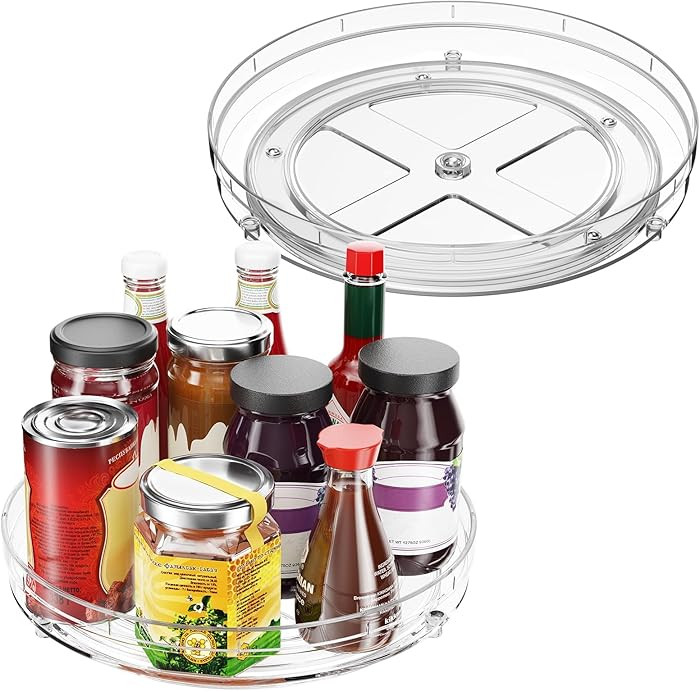 Optish 2 Pack Lazy Susan Organizer, 9.5" Lazy Susan Turntable Spice Rack for Cabinet, Refrigerato... | Amazon (US)