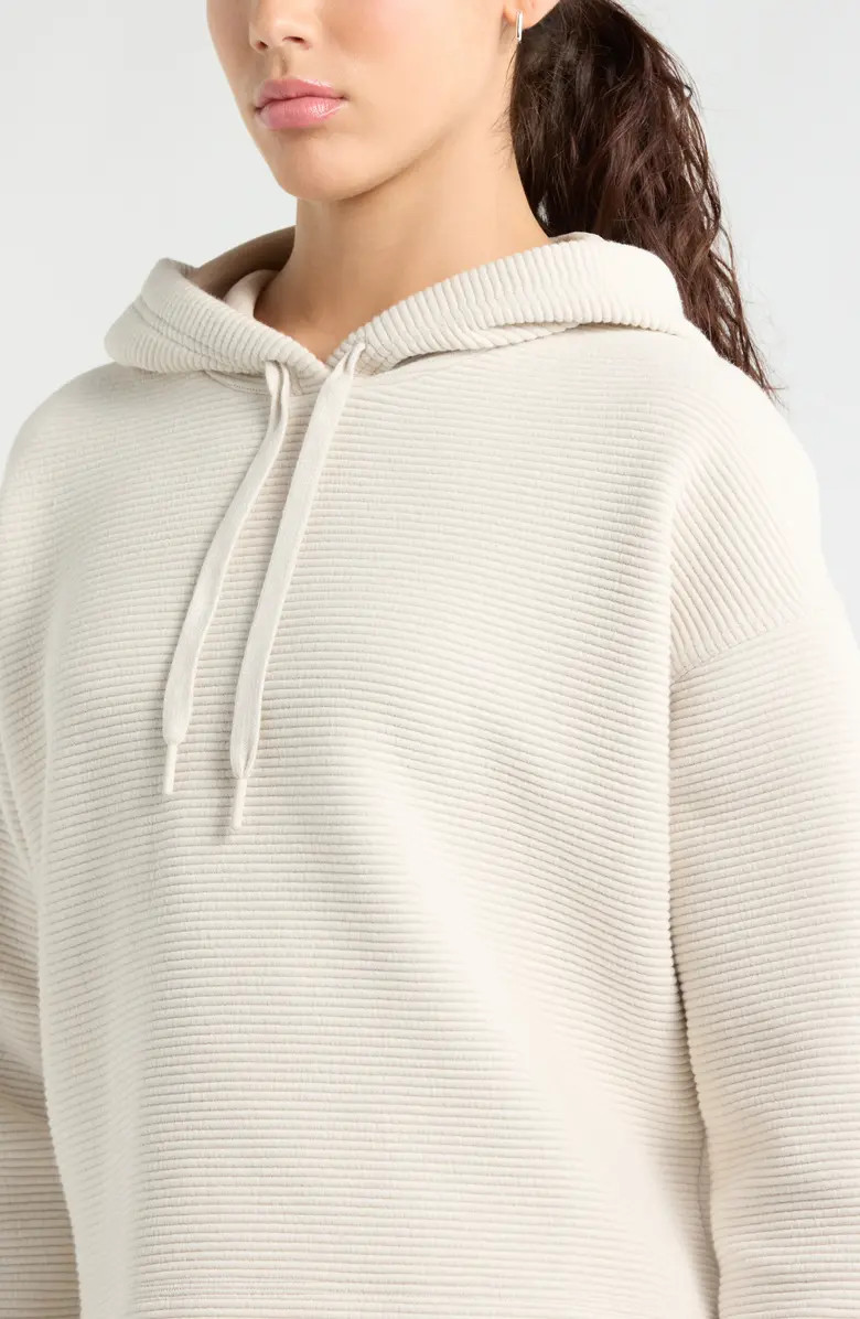 Ottoman Cotton Blend Ribbed Hoodie | Nordstrom