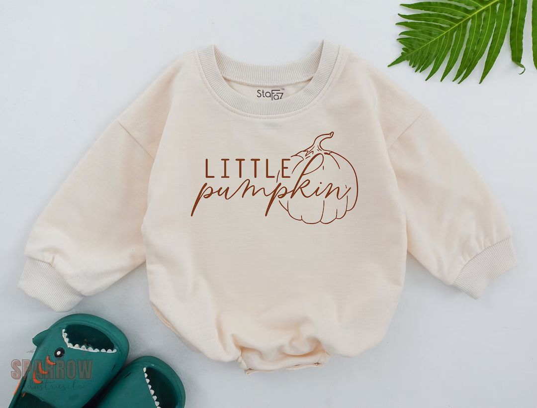 STAFAZ  Little Pumpkin Romper Natural Fall Baby Bodysuit - Etsy | Etsy (US)