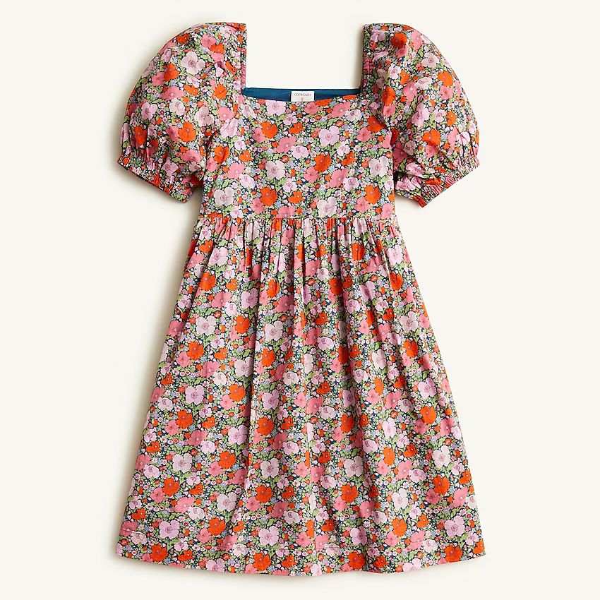Girls' puff-sleeve dress in Liberty® floral | J.Crew US