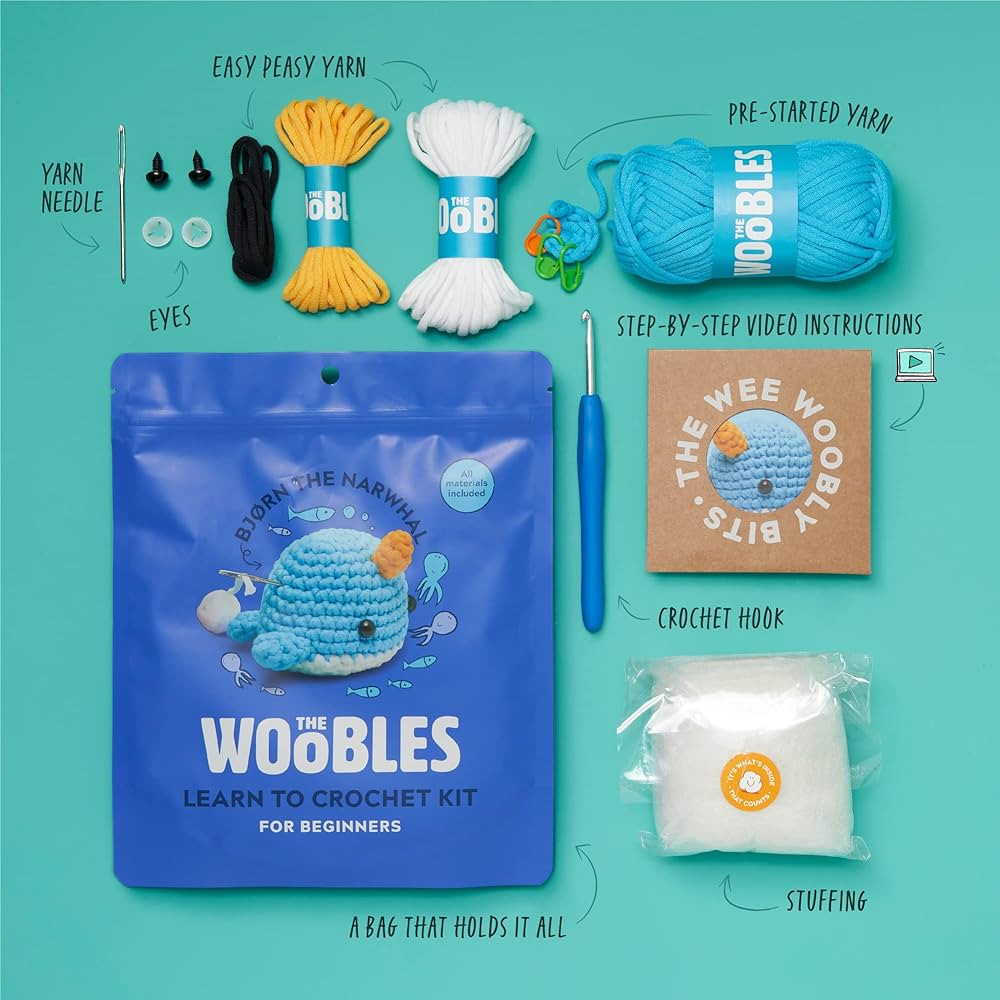 The Woobles Crochet Kit for Beginners - Easy Arts and Crafts Knitting & Crochet Animals Kit As Se... | Amazon (US)