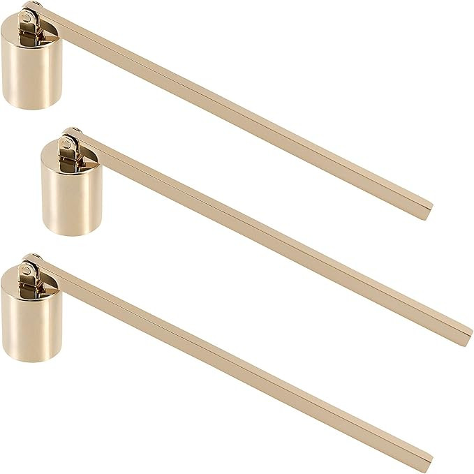 3 PCS 6.3 Inch Candle Snuffer Accessory, Stainless Steel Golden Candle Extinguisher with Long Han... | Amazon (US)