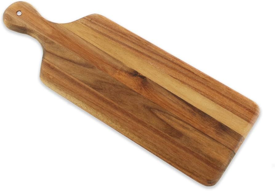 Villa Acacia Wooden Cutting Board - 17 x 6 Inch Wood Board Serving Tray for Bread and Cheese with... | Amazon (US)