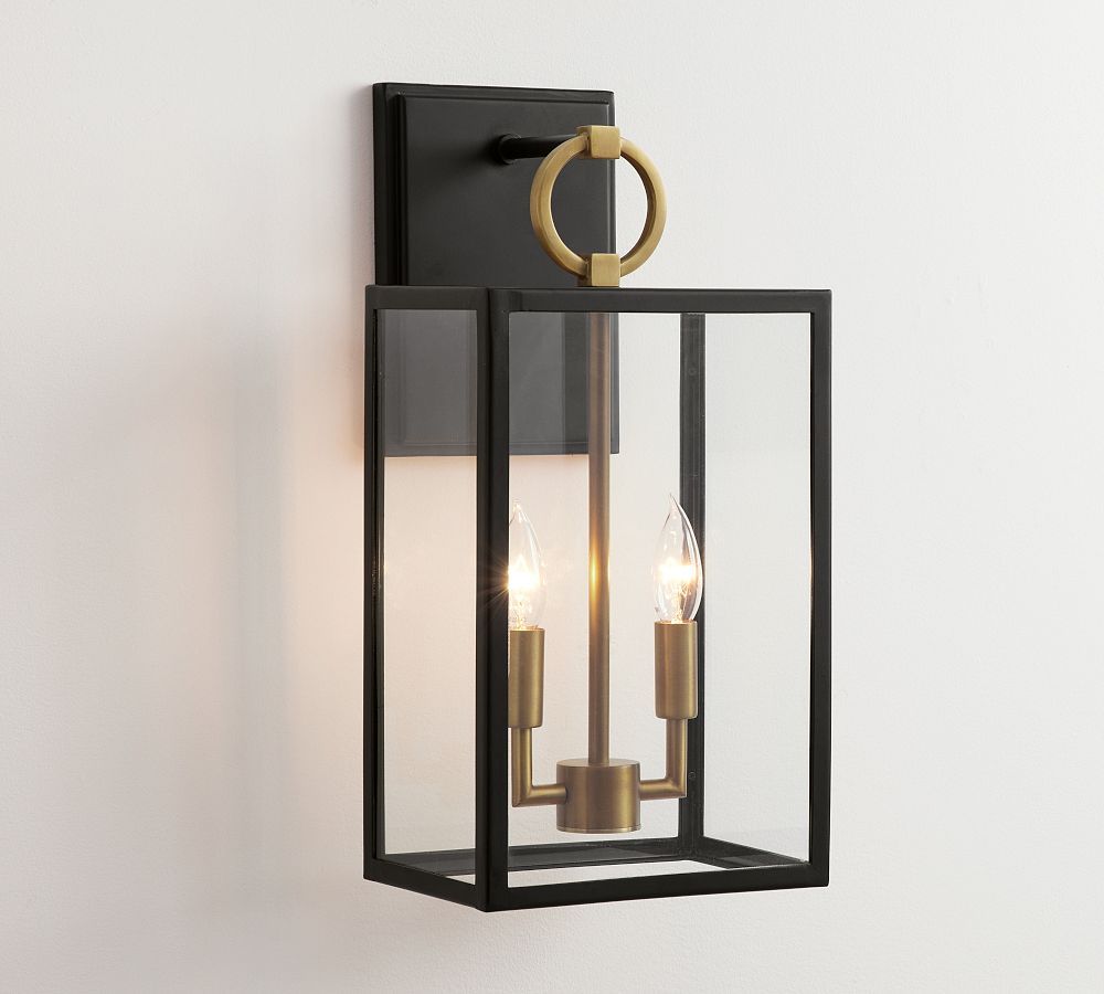 Manor Outdoor Glass & Iron Sconce | Pottery Barn (US)