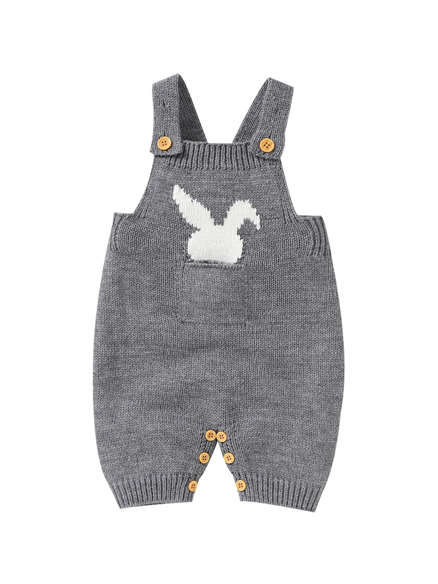 Canis Newborn Inafnt Baby Boy Girl 1st Easter Clothes Sleeveless Bunny Knitted Jumpsuit Romper On... | Walmart (US)