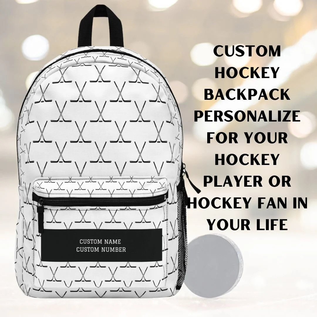 Custom Hockey Backpack Travel Hockey Backpack Kids Hockey Bag Hockey Mom Backpack Gift Ice Hockey... | Etsy (US)