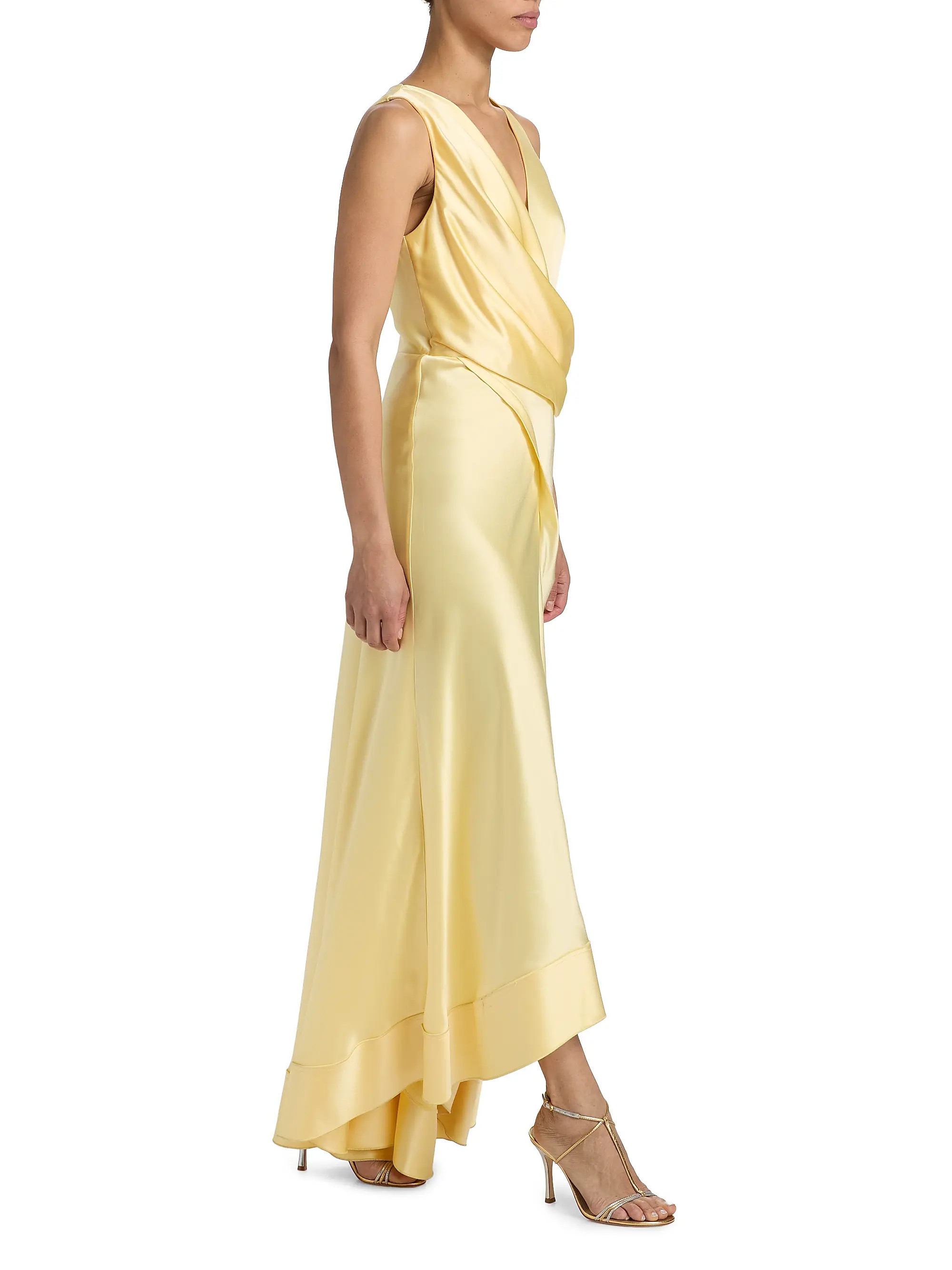 Acler Eastoncroft Draped Satin Maxi Dress | Saks Fifth Avenue | Saks Fifth Avenue