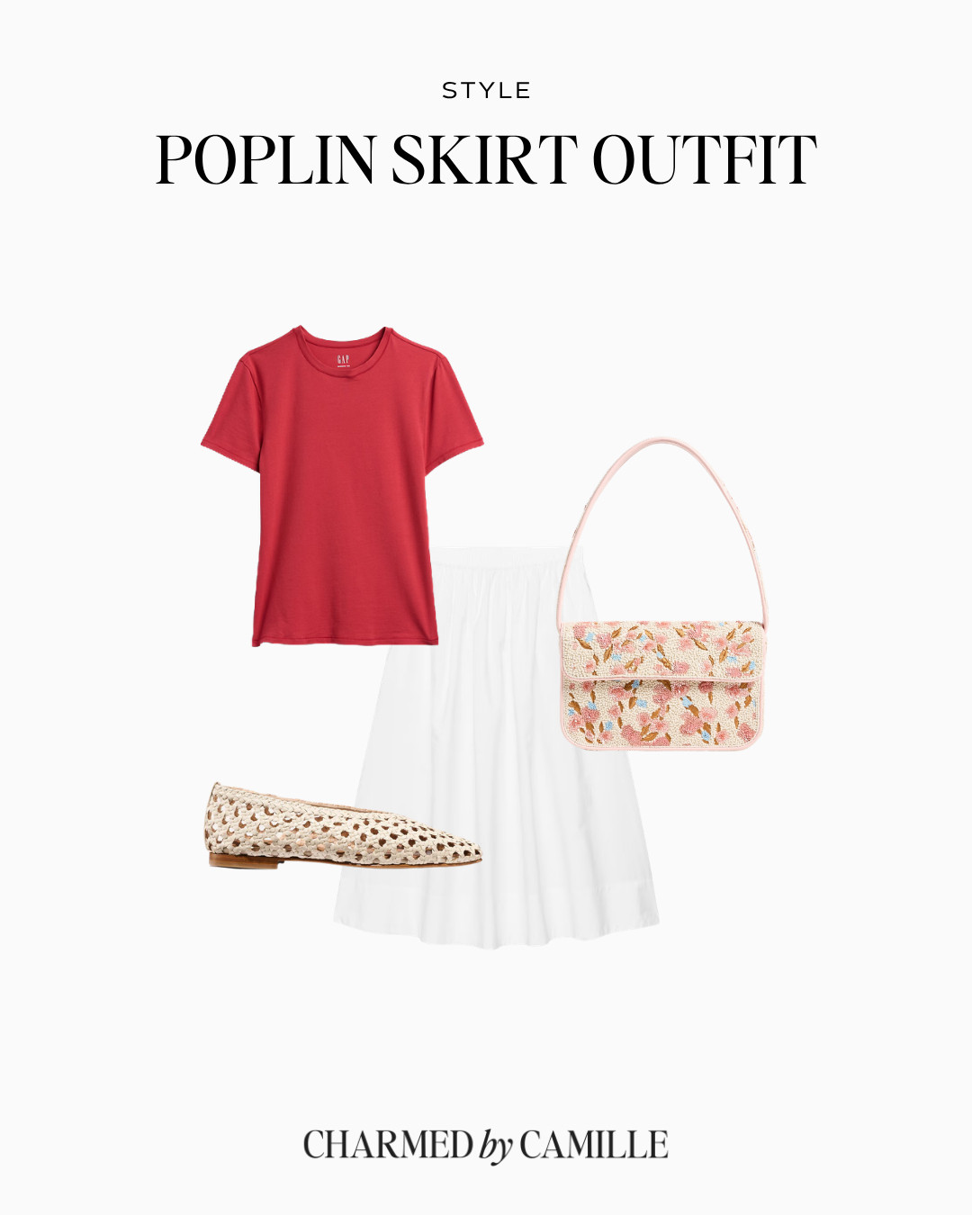 A fun, colorful poplin skirt outfit idea For more tips to style yours, visit CharmedByCamille.com 💫

summer outfits - summer style - poplin skirt 

 #LTKootd #LTKSeasonal