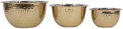 Creative Co-Op Hammered Stainless Steel Bowls in Gold Finish (Set of 3 Sizes) | Amazon (US)