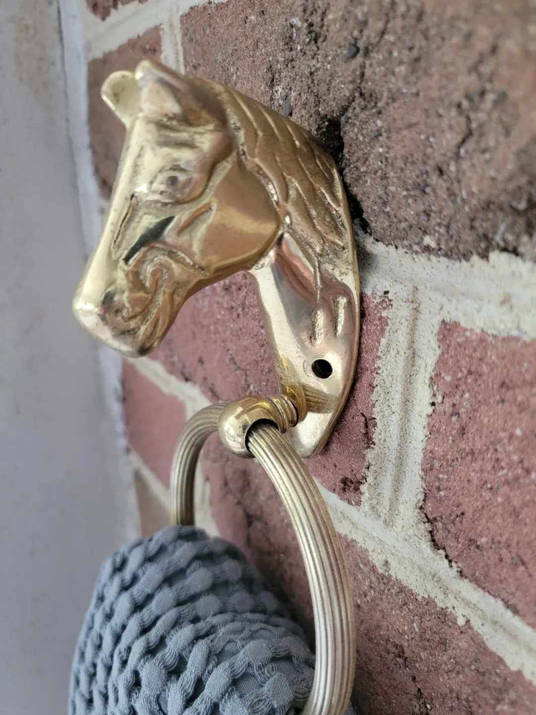 Vintage Brass Horse Head Towel Ring - Etsy | Etsy (US)
