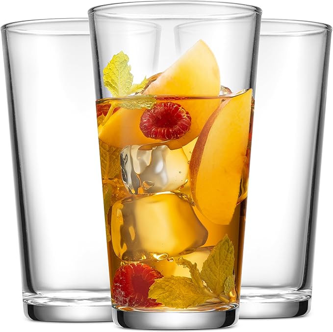 Home Essentials Drinking Glass Set - 10 Highball Glass Cups, 16 Oz. Basic Water Glasses, Beer, Ju... | Amazon (US)