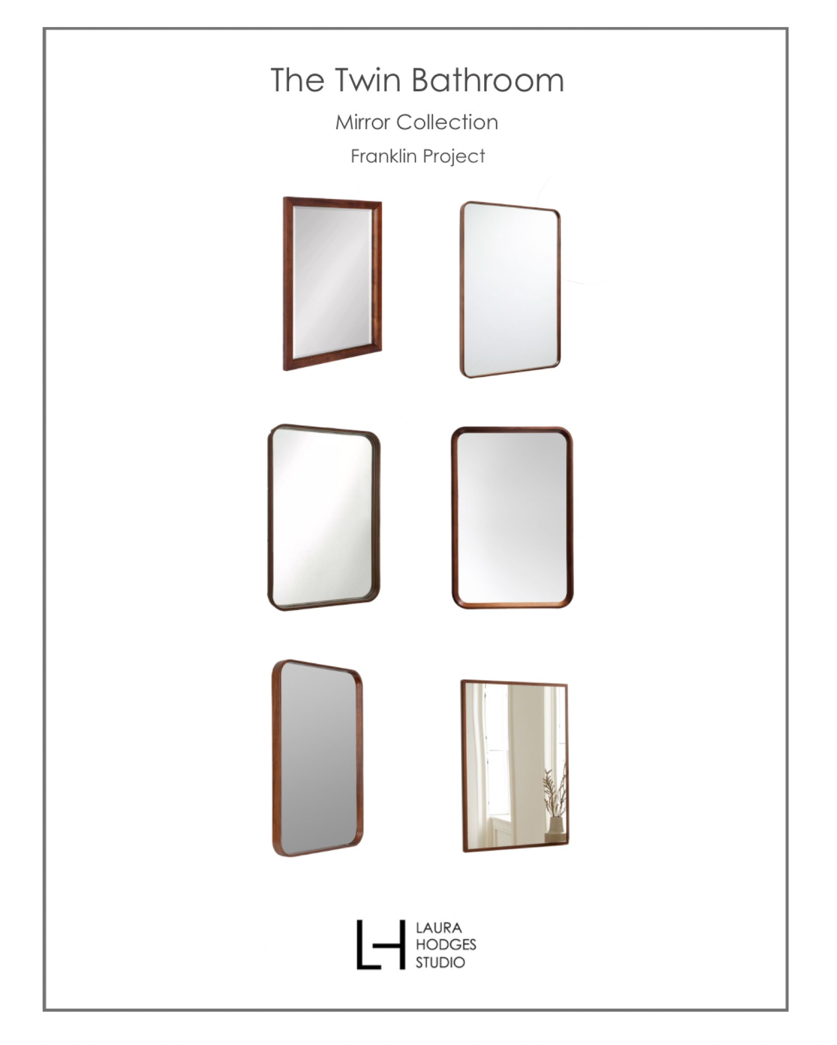 Beautiful rectangular mirror options with walnut frames!