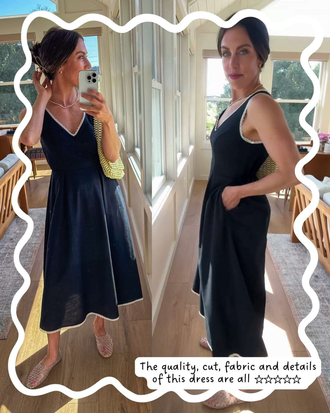 The contrasting piping on this dress makes it feel so elevated! 

 #LTKgrwm #LTKOver40 #LTKPetite