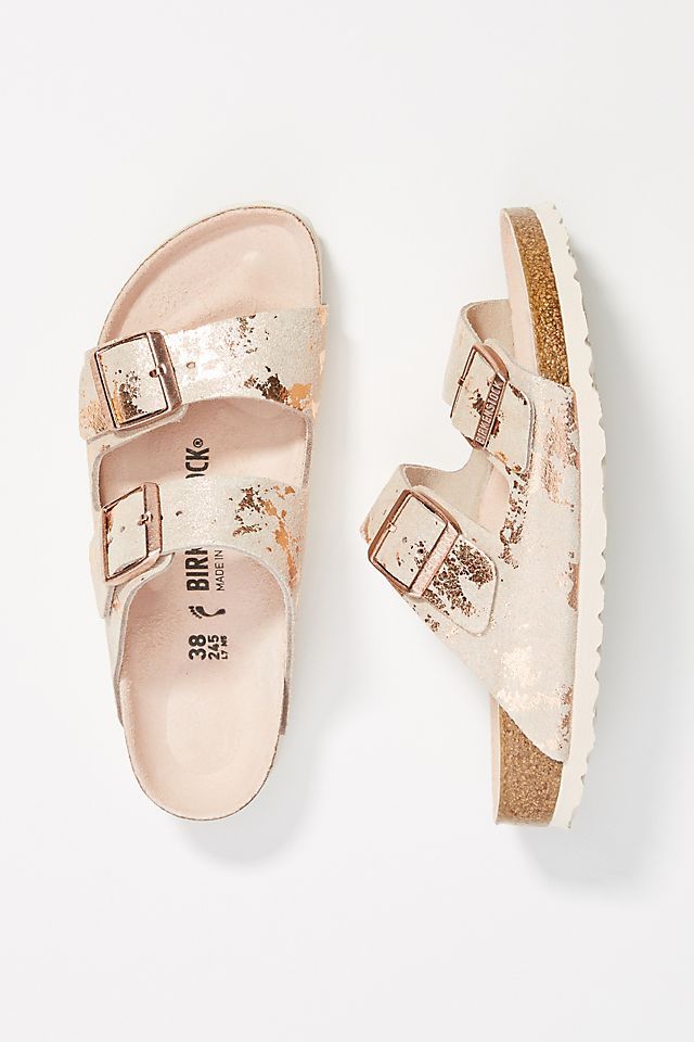 Birkenstock Arizona Metallic Sandals | Anthropologie (US)