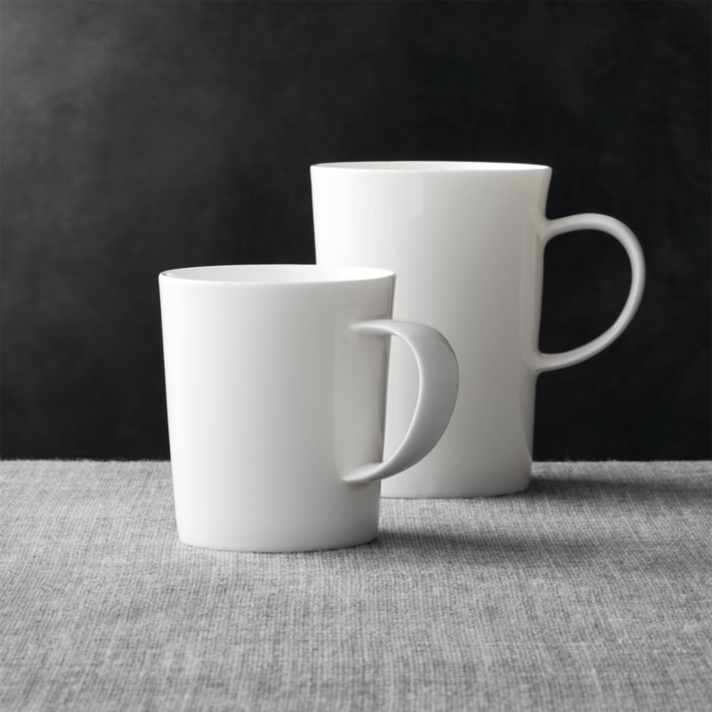 White Coupe Mugs | Crate and Barrel | Crate & Barrel