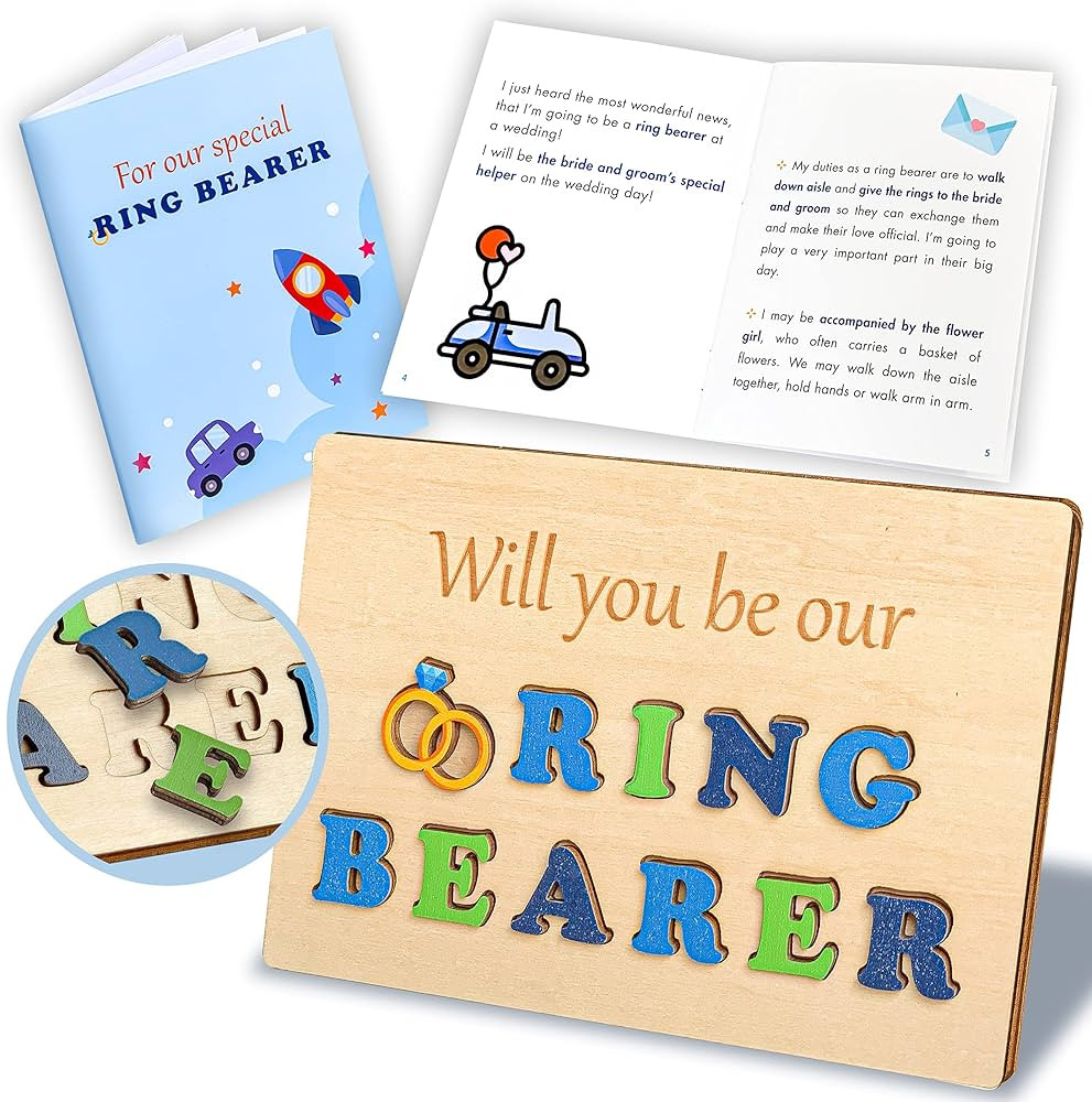 STOFINITY Will You Be My Ring Bearer Proposal Gift - Will You Be Our Ring Security Wedding Ring B... | Amazon (US)