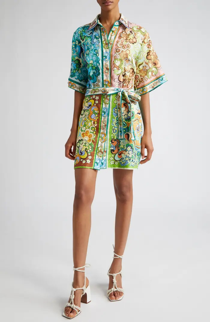 Dreamer Belted Mini Linen Shirtdress | Nordstrom