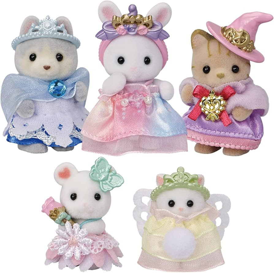 Set includes Chocolate Rabbit baby Grace in Unicorn Princess costume, Husky baby Linnea in Ice Pr... | Amazon (US)
