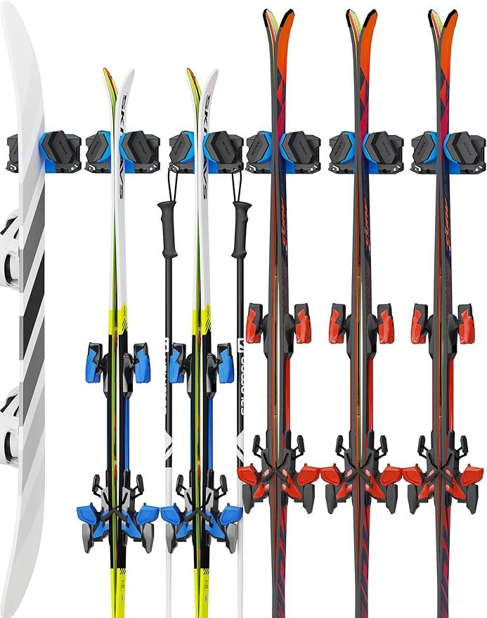 Ski Wall Mount, Ski Snowboard Storage Rack Tool Organizers Wall Mount, Ski Storage Rack for Garag... | Amazon (US)