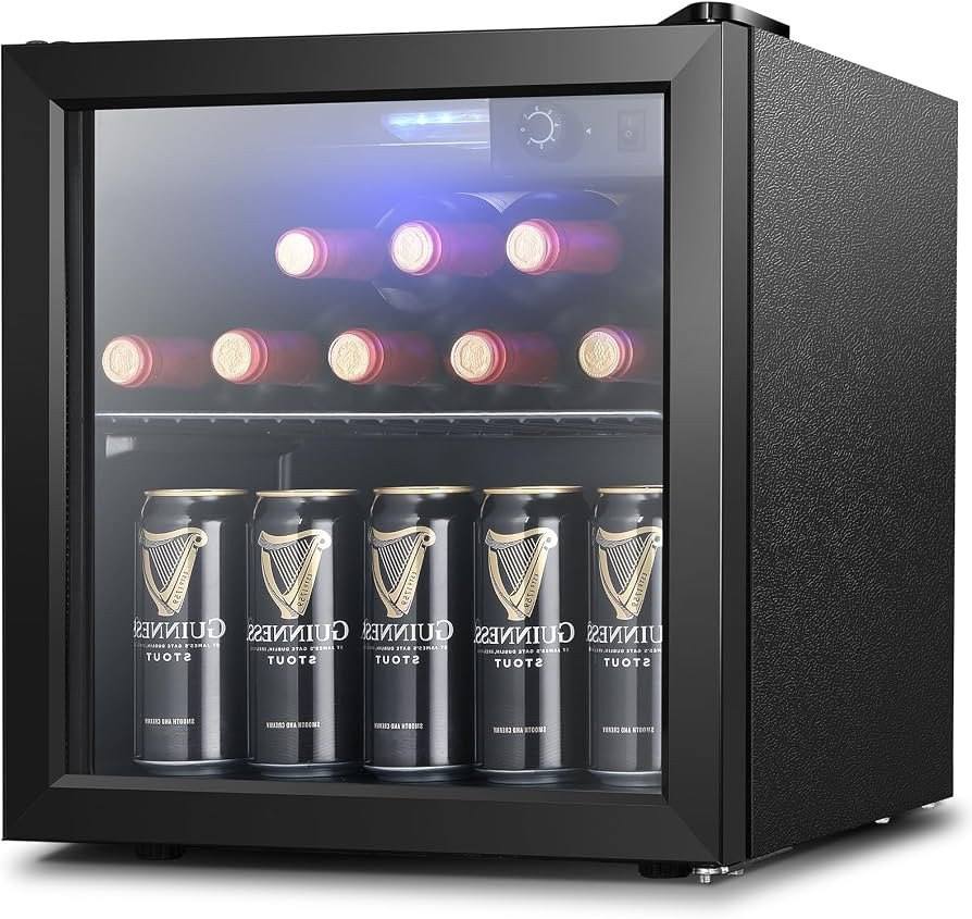 Joy Pebble Beverage Refrigerator Cooler 12 Bottle 48 Can - Mini Fridge with Glass Door for Beer D... | Amazon (US)