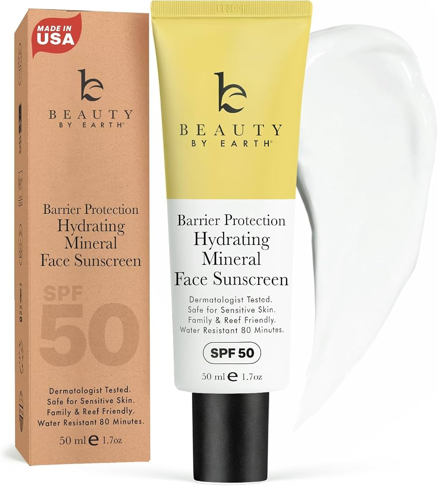 Mineral Sunscreen for Face SPF 50 \u2013 Broad Spectrum Zinc Oxide | Amazon (US)