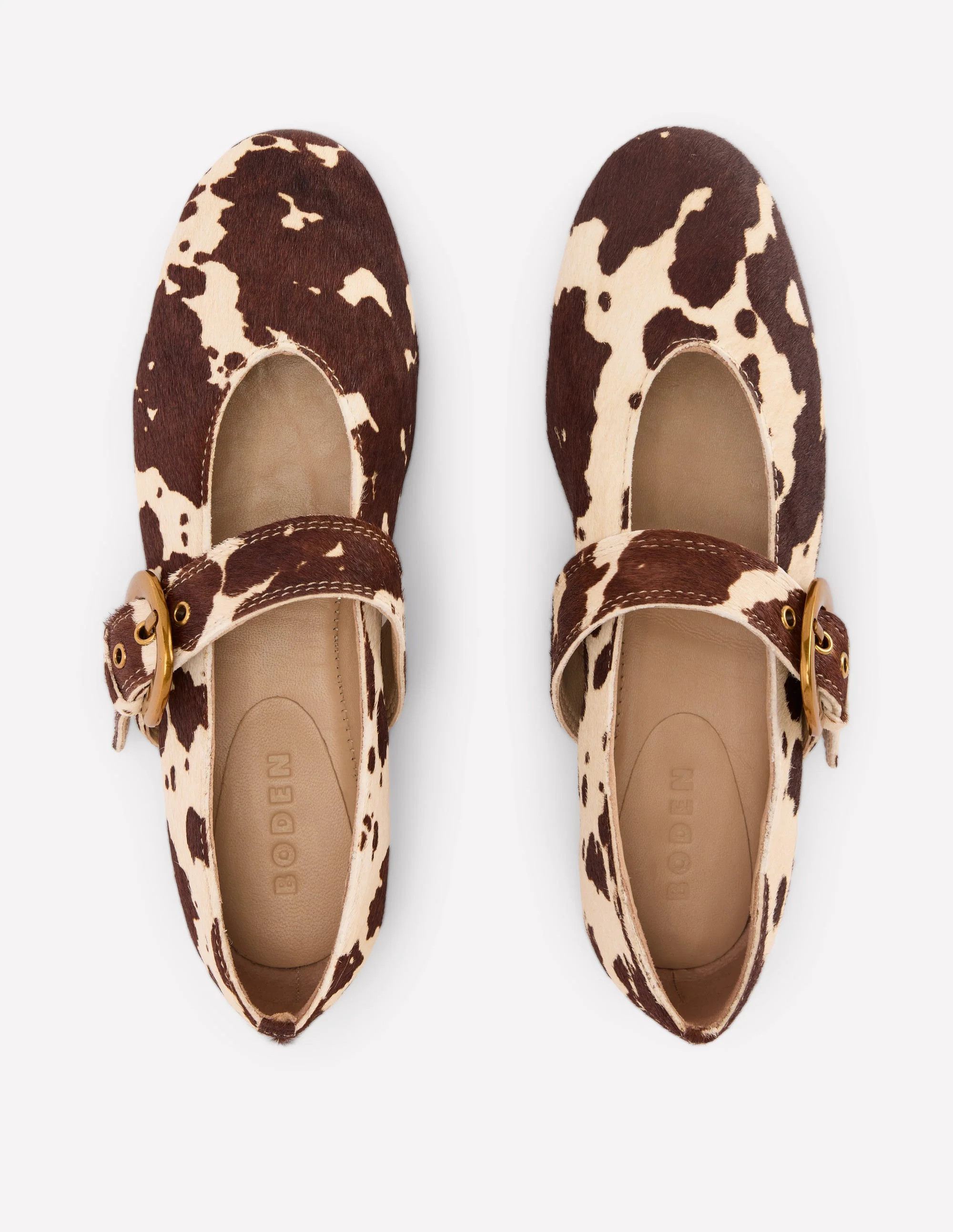 Kylie Flat Buckle Mary Jane-Brown/Ivory | Boden UK