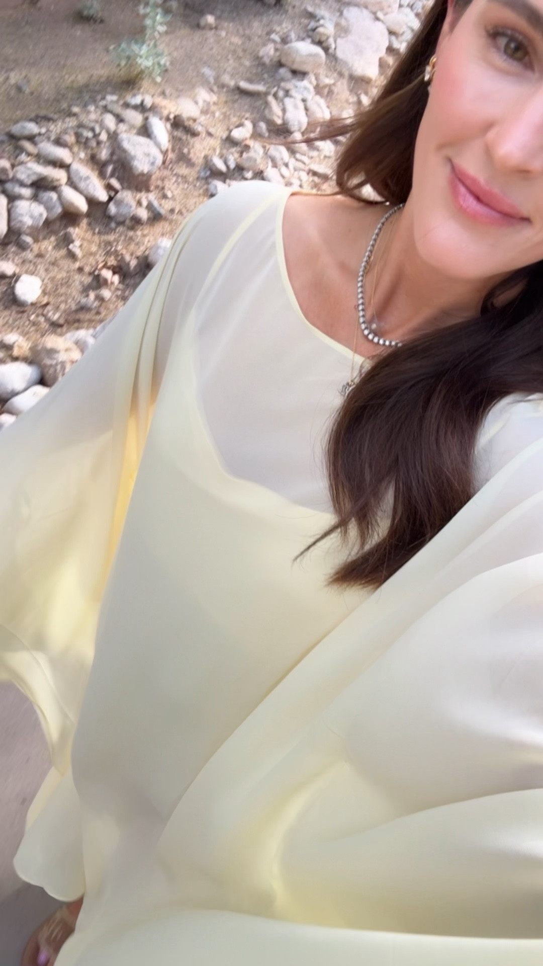 Yellow caftan 💛💛 wearing a small, runs large 

#LTKootd