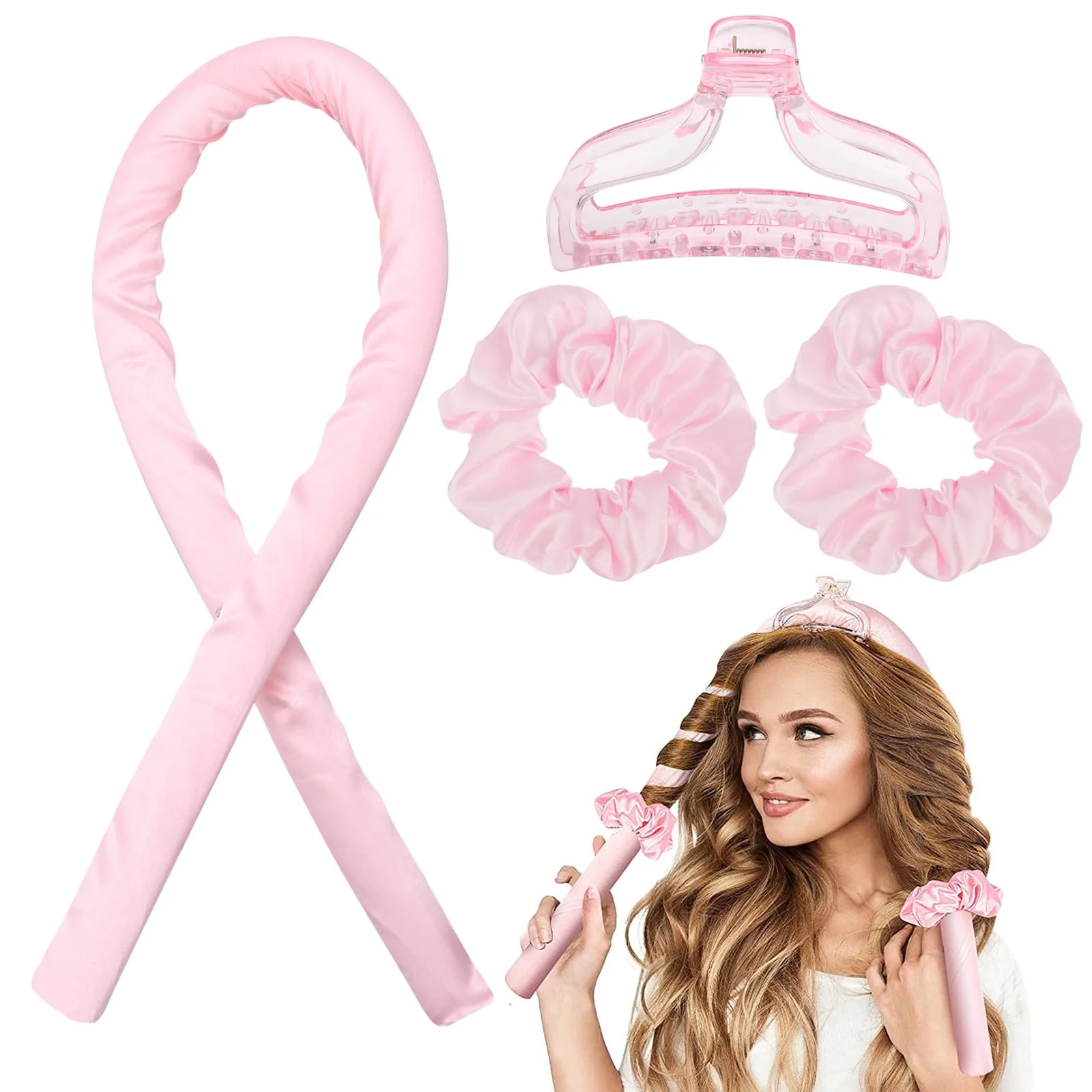 Heatless Curling Headband, EEEkit Hair Curling Rod, No Hot Hair Roller, Foam Curl Ribbon with Hai... | Walmart (US)