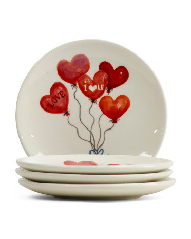 Set Of 4 Love Balloon Appetizer Plates | TJ Maxx