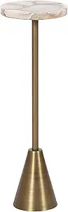Kate and Laurel Sitara Mid-Century Modern Drink Table; 8 x 8 x 23; Natural Quartz and Brass; Uniq... | Amazon (US)