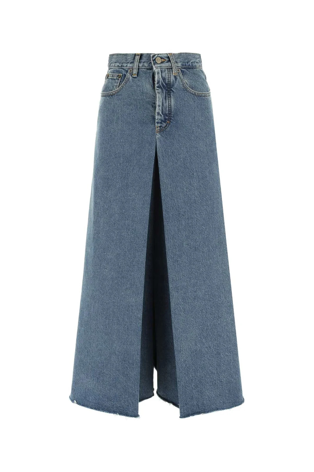 Maison Margiela Pleated Denim Skirt | Cettire Global