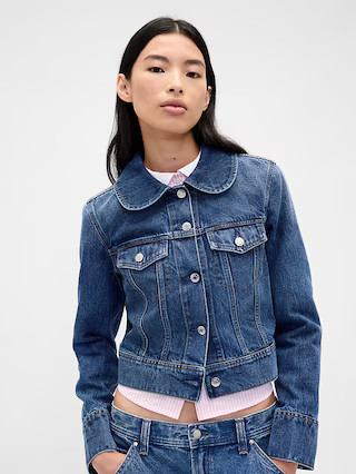 Gap × Sandy Liang Vegan Fur Crop Denim Jacket | Gap (US)
