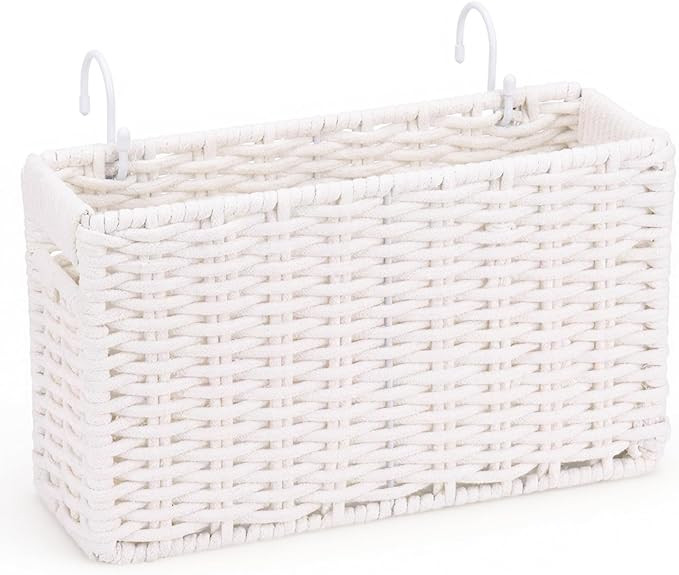 Cotton Rope Woven Bedside Caddy for Dorm Bed, Foldable Bedside Shelf Bunk Bed Accessories, Colleg... | Amazon (US)