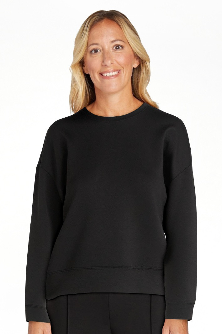 Scoop Women's and Women's Plus New Scubaknit Cropped Sweatshirt with Drop Sleeves, Sizes XS-4X | Walmart (US)