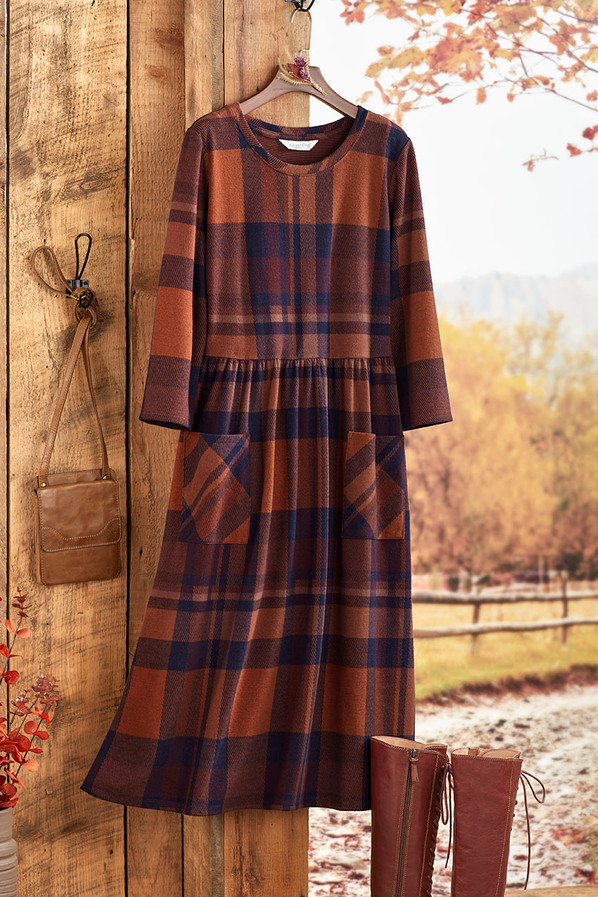 Soft Plaid Pocket Dress | Coldwater Creek