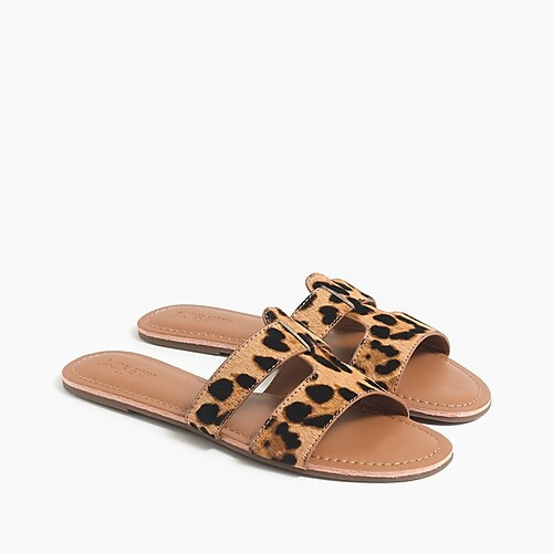 Calf hair beachside slide sandals | J.Crew Factory