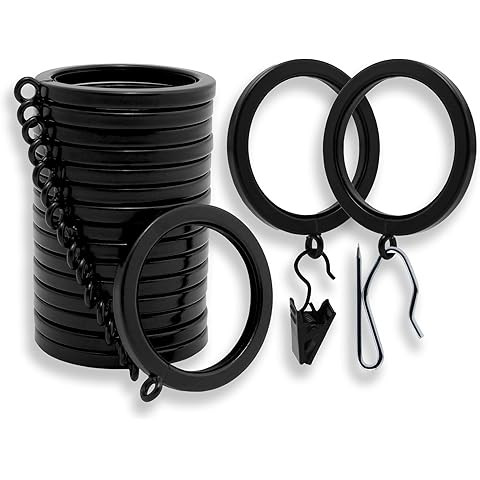 40 PCS Black Curtain Rings, Curtains Ring with Eyelet Apply for Up to 1 1/4-inch Curtain Rod (1.5... | Amazon (US)