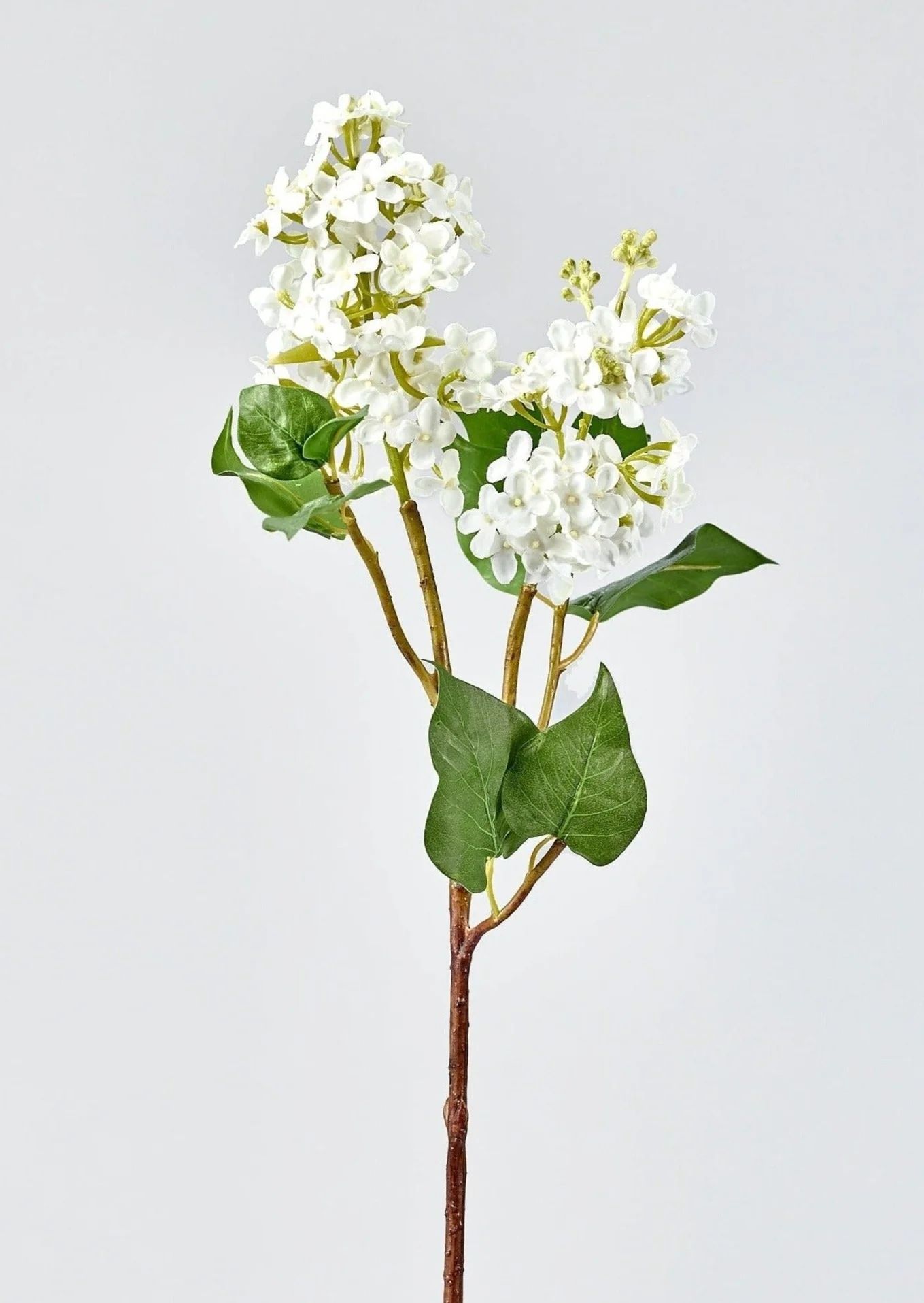 White Faux Lilac Flower Branch - 30" | Afloral