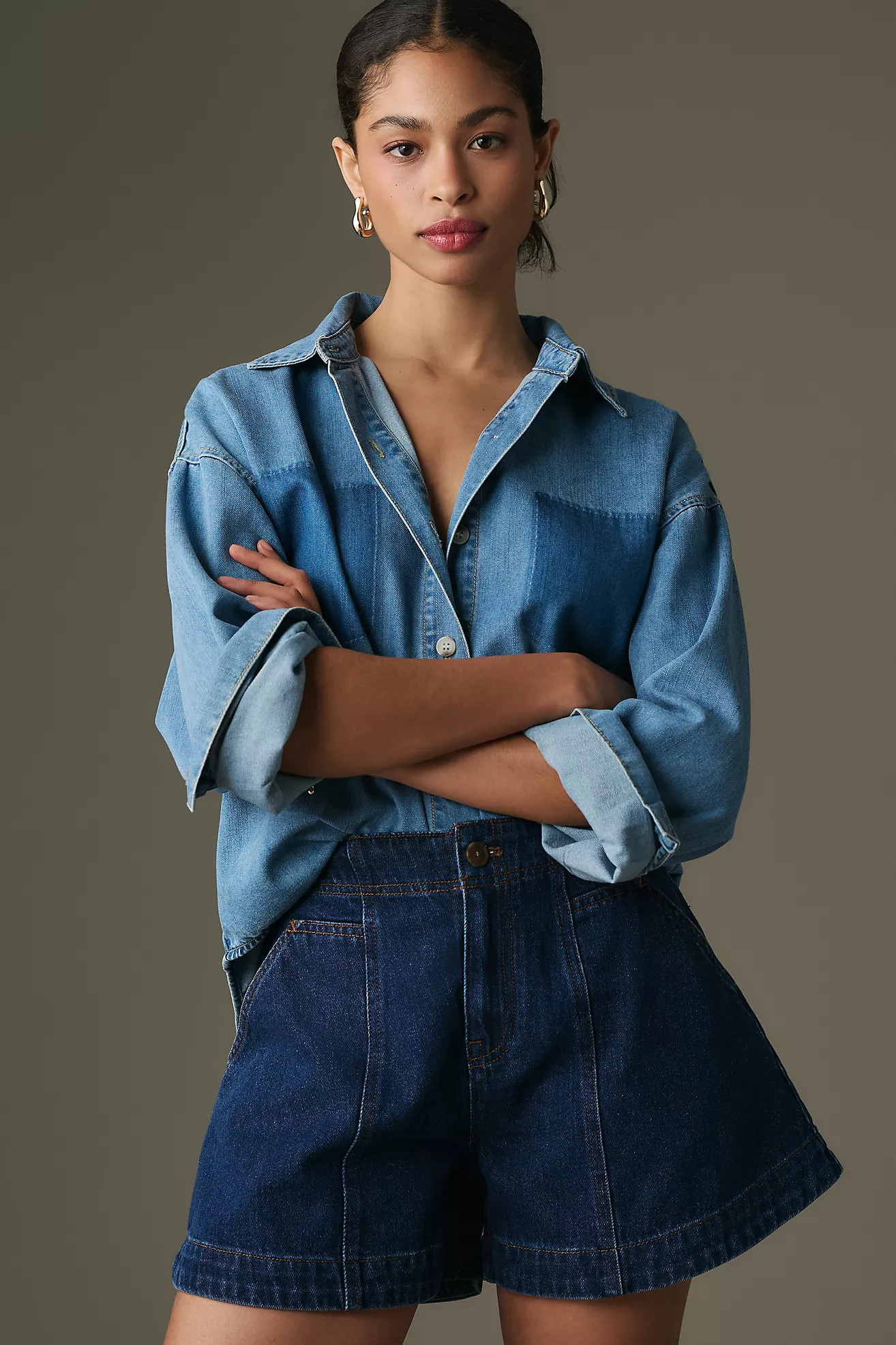 Pilcro Skirty Denim Shorts | Anthropologie (US)