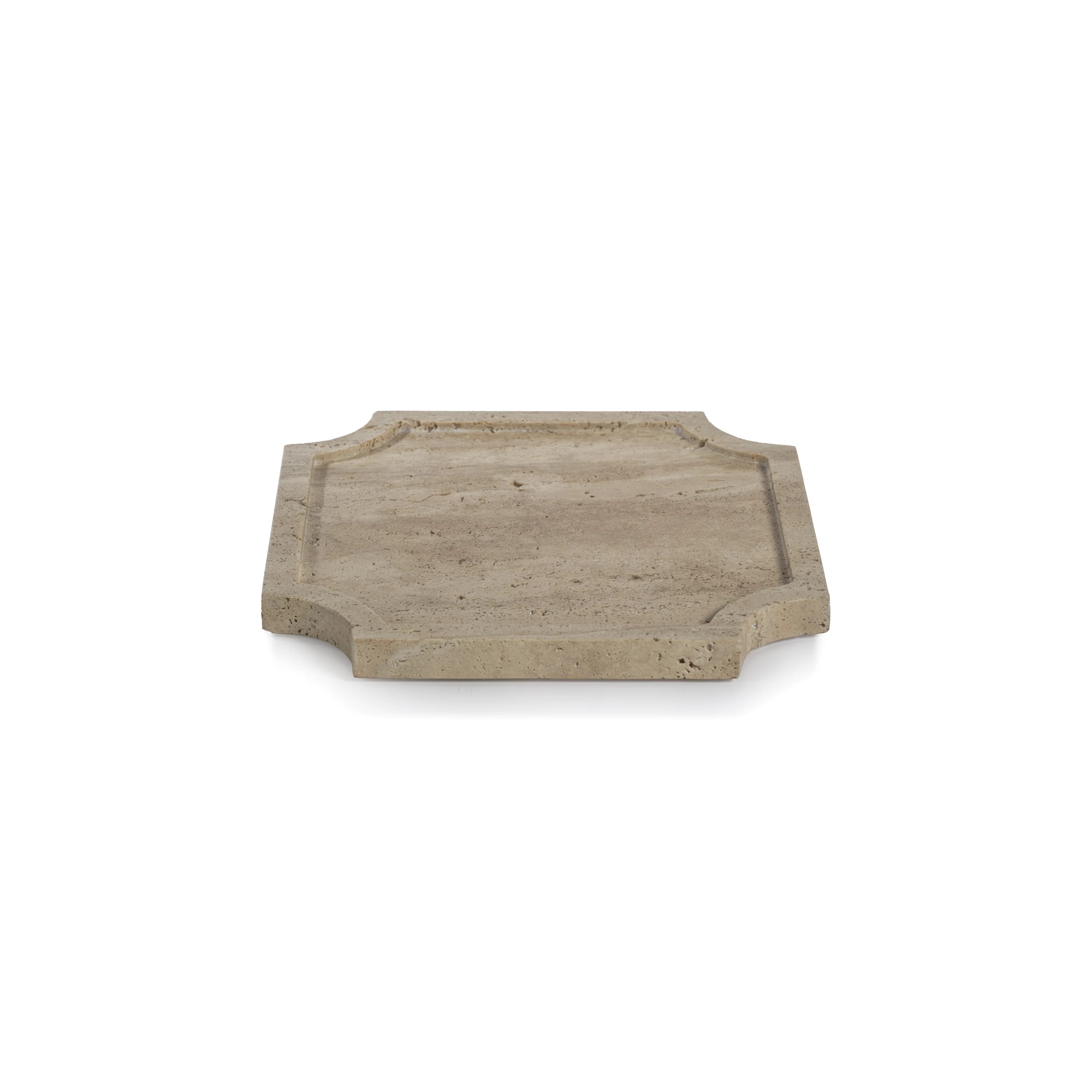 Rifah White Travertine Stone Tray | Wayfair North America