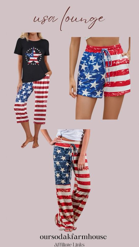 Fourth of July lounge wear, lounge wear, red white and blue lounge, American flag clothes, patriotic lounge, 

#LTKSeasonal #LTKStyleTip #LTKMidsize