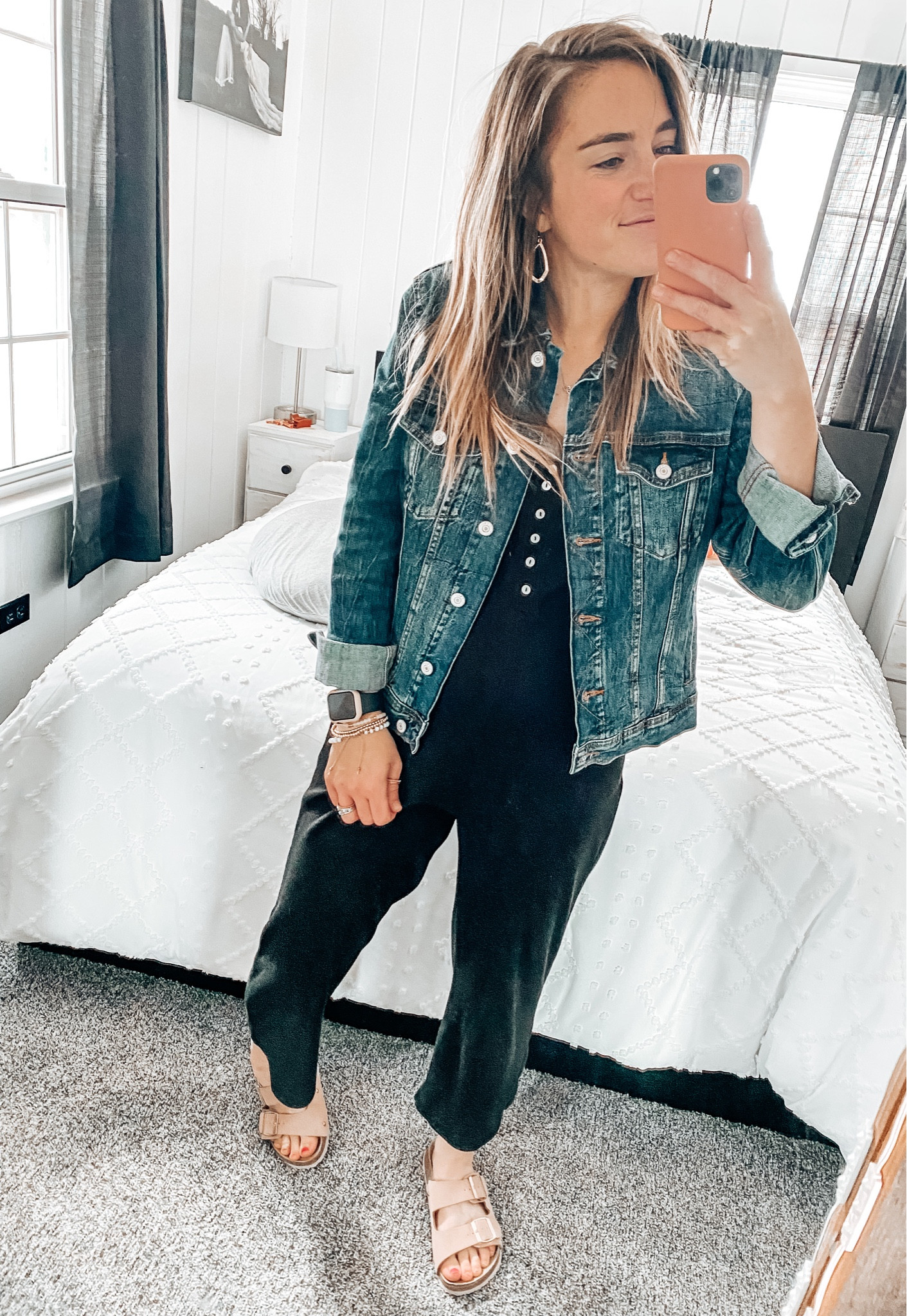 Jumpsuit 
Jean jacket 
Jumpsuit outfit 
Spring outfit 
Summer outfit 
Summer sandals 
Sandals 
Birkenstock dupes 
Airport outfit 
Travel outfit 
Comfy outfit 

#LTKFind #LTKstyletip #LTKSeasonal