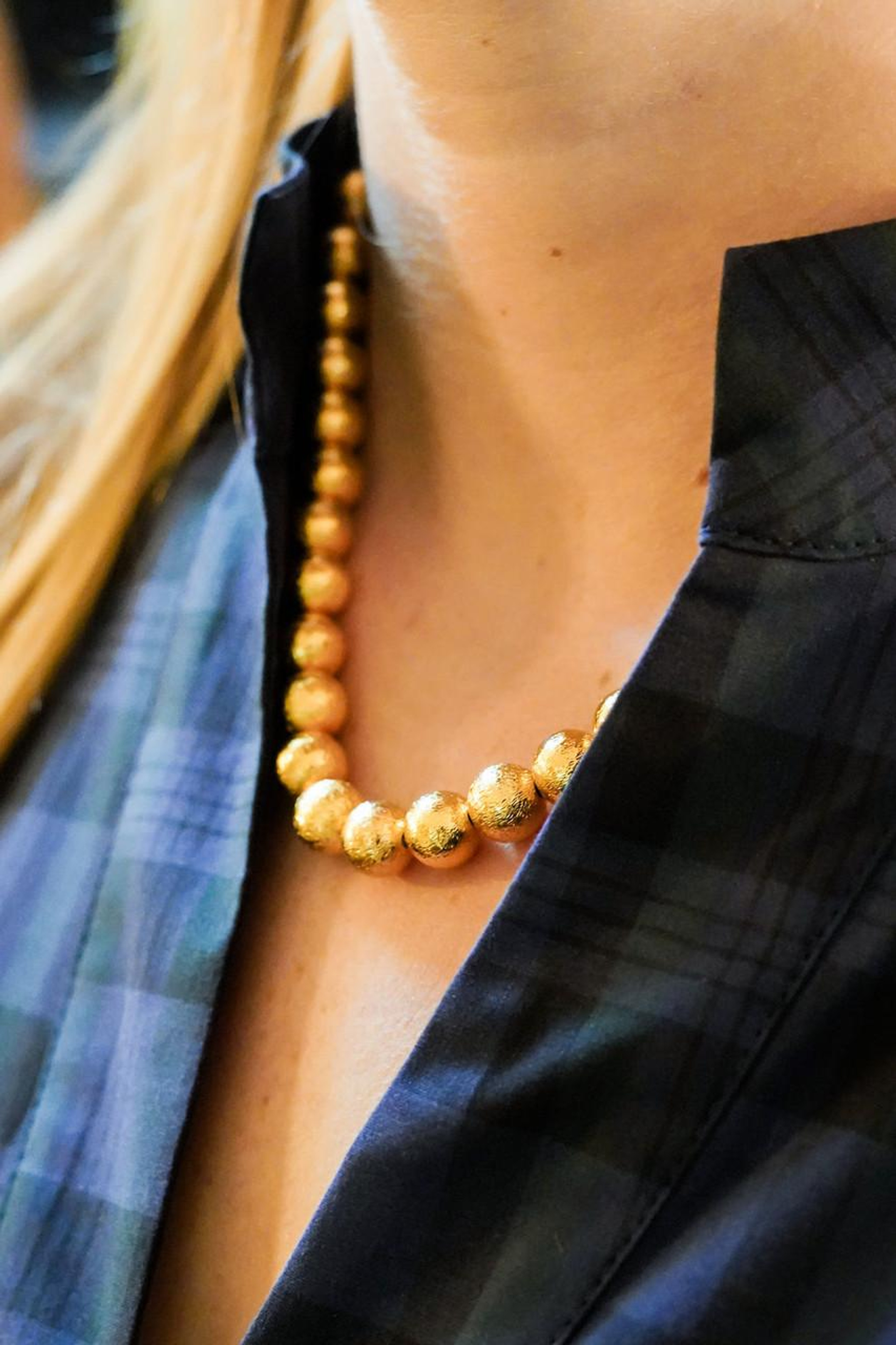 Diana Single Strand Beaded Necklace - Brushed Gold | Lisi Lerch Inc