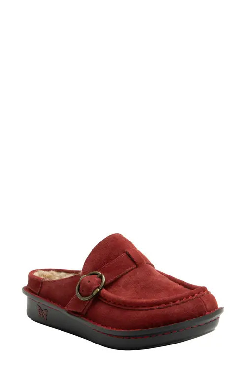 Alegria by PG Lite Brigid Faux Fur Mule in Sangria at Nordstrom, Size 11Us | Nordstrom